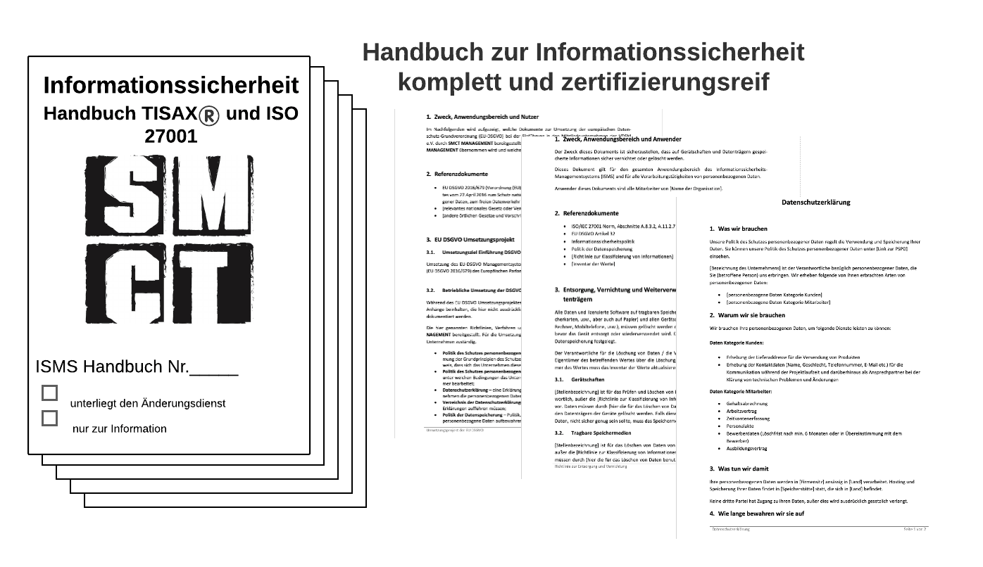 Handbuch Informationssicherheit ISO 27001 und TISAX Handbuch Informationssicherheit ISO 27001 und TISAX